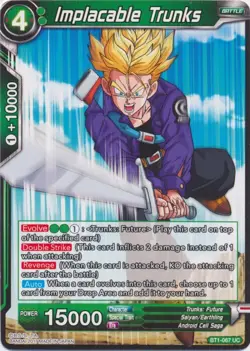 Dragon Ball Super Card BT1-067 UC Implacable Trunks Near Mint - Image 1
