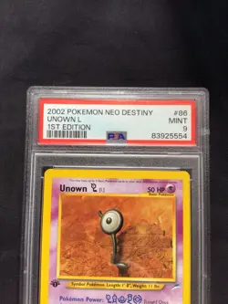 Pokemon Cards: 1st Edition Neo Destiny Common: Unown L 86/105: PSA 9 - Image 3