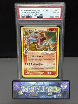 Pokemon Card Gyarados 102 110 Delta Species EX Holon Phantoms Gold Star PSA 4 - Image 1