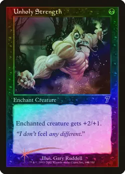 Unholy Strength FOIL 7th Edition HEAVILY PLD Black Common MAGIC CARD ABUGames - Image 1