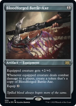 Bloodforged Battle-Axe (ETCHED) FOIL Double Masters 2022 NM Etched CARD ABUGames - Image 1