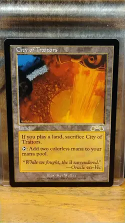 CITY OF TRAITORS Land 1998 MTG Magic Gathering 143/143 Collector Trading Card - Image 1