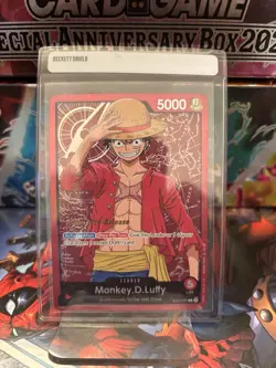 One Piece Card Game Super Pre Release STO1-001 Monkey.D. Luffy Leader - Image 2