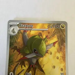 Pokemon TCG Fraxure Illustration Rare Black Bolt Card 146/086 NM Gold Star - Image 2