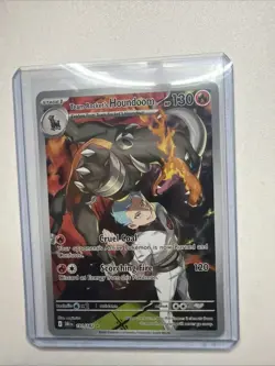 Pokemon TCG Team Rockets Houndoom Illustration Rare Card 191/182 Destined Rivals - Image 1