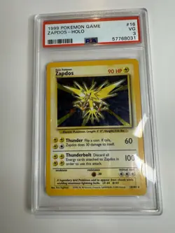 Pokemon TCG Zapdos Holo Rare Card 16/102 Base Set Unlimited - Image 2