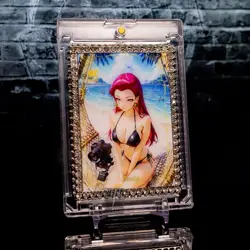 Jessie Silver Metal Framed Waifu Trading Card Jewel Encrusted Pokemon BC-02 - Image 2