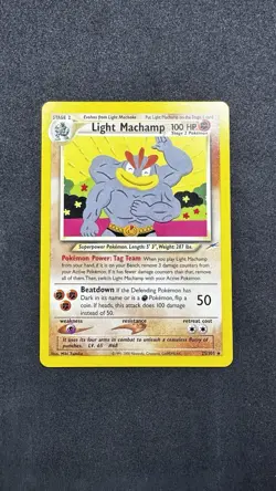 Pokemon TCG Light Machamp Neo Destiny Card 25/105 Unlimited Rare - Image 1