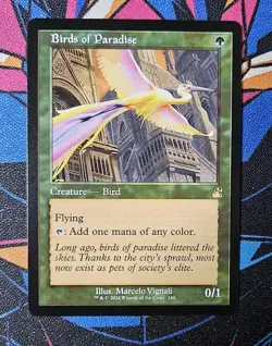 Birds of Paradise NM Retro-Frame MTG Ravnica Remastered Unplayed Magic Gathering - Image 1