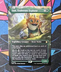 Loot, Exuberant Explorer NM Borderless MTG Foundations Unplayed Magic Gathering - Image 1