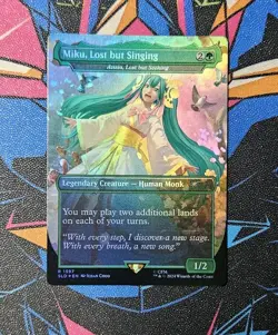 Miku, Lost but Singing NM Foil MTG Secret Lair Drop Hatsune Miku Unplayed Magic - Image 1