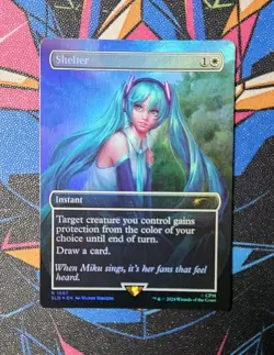 Shelter NM Rainbow Foil MTG Secret Lair Drop Hatsune Miku English Unplayed Magic - Image 1