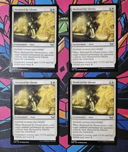 4x Sheltered by Ghosts x4 NM Regular MTG Duskmourn House Horror Unplayed Magic - Image 1