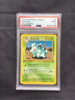 Pokemon Cards: Jungle 1st Edition Uncommon: Nidorina 40/64 PSA 9 - Image 1