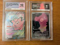 2x Pokemon ACE Graded TCG Card Bundle LILLIE'S CLEFAIRY MUNNA - Image 1