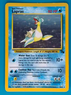 Pokemon - Lapras 10/62 Holo [Fossil Set] *Moderately Played - MP* - Image 1