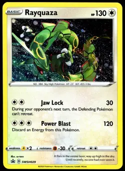 Pokemon TCG Rayquaza SWSH029 Sword & Shield Cosmos Holo Black Star Promo - NM - Image 1