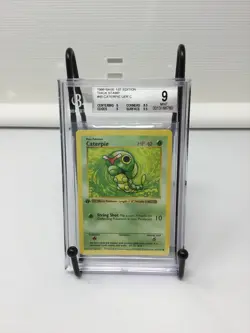 Caterpie #45 Pokemon 1999 Base 1st Edition Shadowless Thick Stamp Beckett 9 A - Image 1