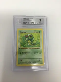Caterpie #45 Pokemon 1999 Base 1st Edition Shadowless Thick Stamp Beckett 9 A - Image 2