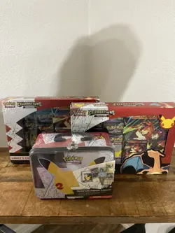 Pokemon Celebrations Collector Chest, 2 Lance’s Charizard V Collection Boxes - Image 1