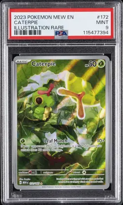 2023 POKEMON MEW EN-151 ILLUSTRATION RARE #172 CATERPIE PSA 9 - Image 1