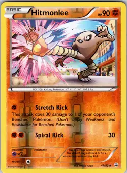 Hitmonlee 47/111 XY - Furious Fists Pokemon TCG LP Reverse Holo - Image 1