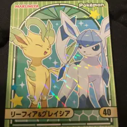 【NM】Japanese Pokemon Marumiya Holo Sticker - Glaceon Leafeon #40 - Image 1