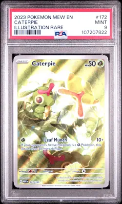 2023 POKEMON MEW EN-151 ILLUSTRATION RARE #172 CATERPIE PSA 9 - Image 1
