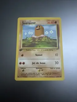 Pokemon Card - Diglett Taupiqueur 1st Edition French Base Set 47/102 Common NM - Image 1