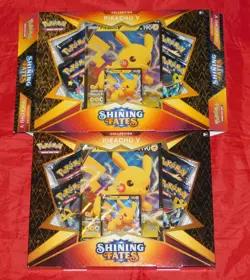 Pokemon Shining Fates Pikachu V Collection Box Lot of 2 - Image 1