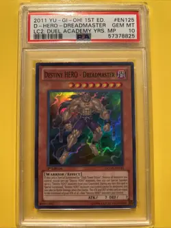 YuGiOh DESTINY HERO-DREADMASTER #LCGX-EN125??PSA 10 GEM??1st ED-2011 SUPER RARE - Image 1
