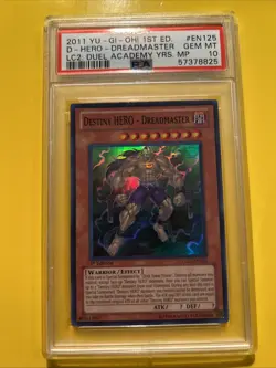 YuGiOh DESTINY HERO-DREADMASTER #LCGX-EN125??PSA 10 GEM??1st ED-2011 SUPER RARE - Image 4