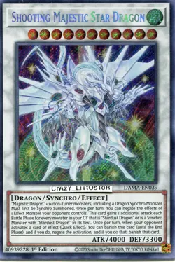 YU-GI-OH SHOOTING MAJESTIC STAR DRAGON 1ST ED SECRET RARE MINT DAMA-EN039 - Image 1