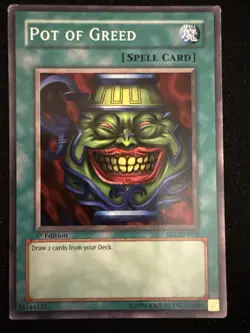 Yugioh! NM Pot of Greed SD1 - SD1-EN015 - Common - Unlimited Edition - Image 1