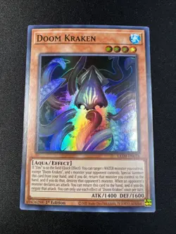 Yu-Gi-Oh! TCG Doom Kraken LED9-EN018 Super Rare 1st Edition Near Mint - Image 1