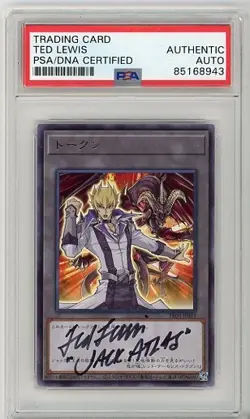 PSA Signed Ted Lewis Yu-Gi-Oh! CCG Token Jack Atlas TK03-JP012 Ultra Rare - Image 1