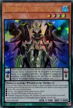 LDS3-EN130 PERFORMAPAL CELESTIAL MAGICIAN ULTRA RARE 1ST EDITION YuGiOh CARD - Image 1