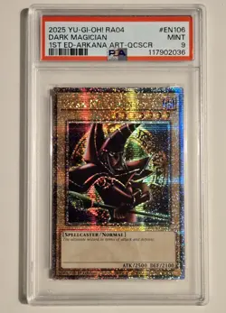 2025 Yu-Gi-Oh! QUARTER CENTURY STAMPEDE Dark Magician QCR RA04-EN106 QCSR PSA 9 - Image 1