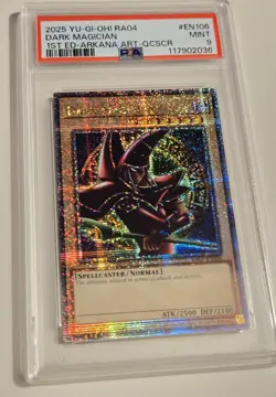 2025 Yu-Gi-Oh! QUARTER CENTURY STAMPEDE Dark Magician QCR RA04-EN106 QCSR PSA 9 - Image 2