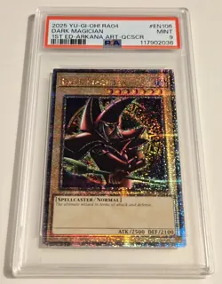 2025 Yu-Gi-Oh! QUARTER CENTURY STAMPEDE Dark Magician QCR RA04-EN106 QCSR PSA 9 - Image 4