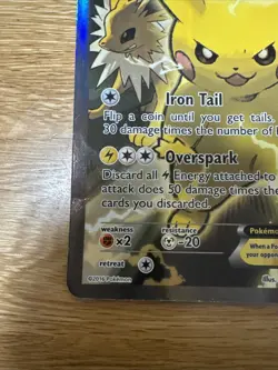 Pokemon Card Pikachu EX XY124 XY Black Star Promo Jumbo Played - Image 5