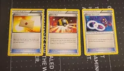 2014 Pokemon x3 Card Trainer Lot: Prof. Letter, Ultra Ball, Gengar Spirit Link - Image 1