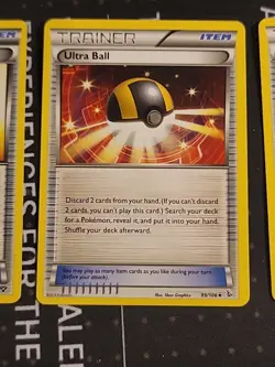 2014 Pokemon x3 Card Trainer Lot: Prof. Letter, Ultra Ball, Gengar Spirit Link - Image 3