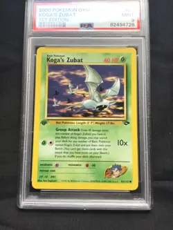 Pokemon Cards: Gym Challenge 1st Edition Common: Koga's Zubat 83/132 PSA 9 - Image 2