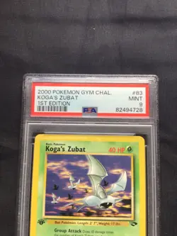Pokemon Cards: Gym Challenge 1st Edition Common: Koga's Zubat 83/132 PSA 9 - Image 3