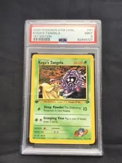 Pokemon Cards: Gym Challenge 1st Edition Common: Koga's Tangela 81/132 PSA 9 - Image 1