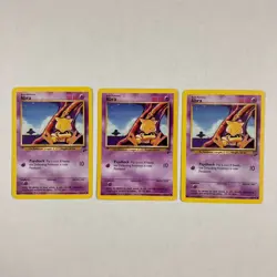 3x Pokemon TCG Abra 65/130 Base Set 2 cards - Image 1