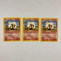 3x Pokemon TCG Arcanine 33/130 Base Set 2 cards - Image 1