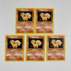 5x Pokemon TCG Vulpix 68/102 base set cards - Image 1