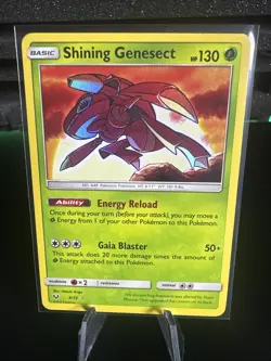 Pokemon TCG Shining Genesect Holographic Rare Card 9/73 Shining Legends - Image 1